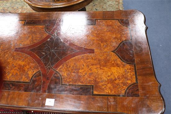 A 19th century Continental walnut centre table W.111cm